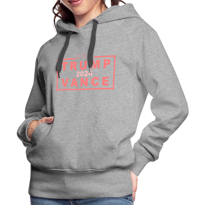 Trump Vance 2024 Women’s Premium Hoodie (Pink Letters) - heather grey