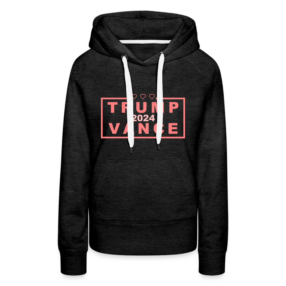 Trump Vance 2024 Women’s Premium Hoodie (Pink Letters) - charcoal grey