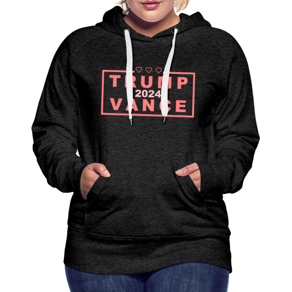 Trump Vance 2024 Women’s Premium Hoodie (Pink Letters) - charcoal grey