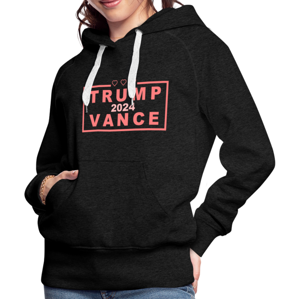 Trump Vance 2024 Women’s Premium Hoodie (Pink Letters) - charcoal grey