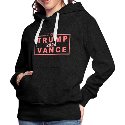 Trump Vance 2024 Women’s Premium Hoodie (Pink Letters) - charcoal grey