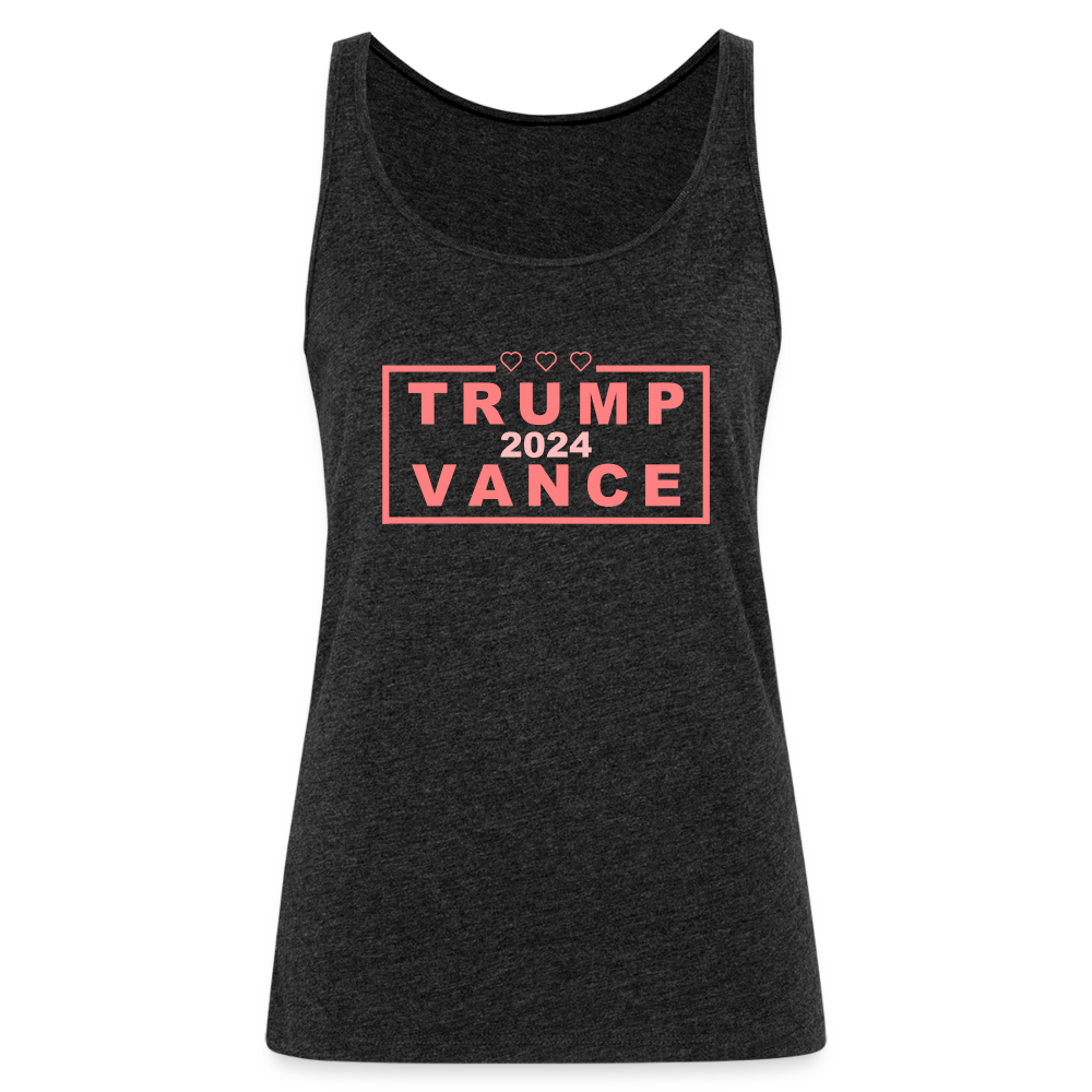 Trump Vance 2024 Women’s Premium Tank Top (Pink Letters) - charcoal grey