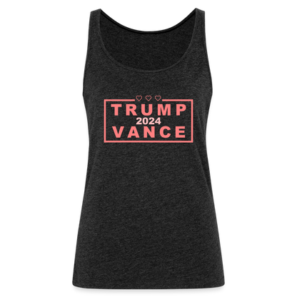 Trump Vance 2024 Women’s Premium Tank Top (Pink Letters) - charcoal grey