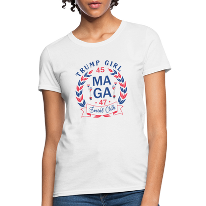 Trump Girl Social Club Women's T-Shirt (MAGA) - white