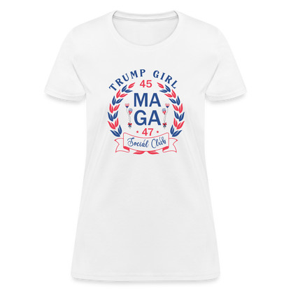 Trump Girl Social Club Women's T-Shirt (MAGA) - white