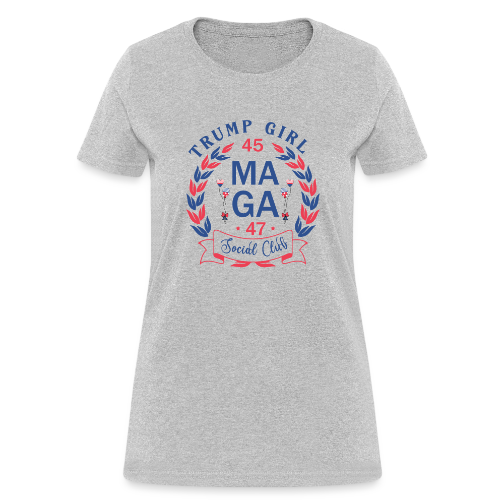 Trump Girl Social Club Women's T-Shirt (MAGA) - heather gray