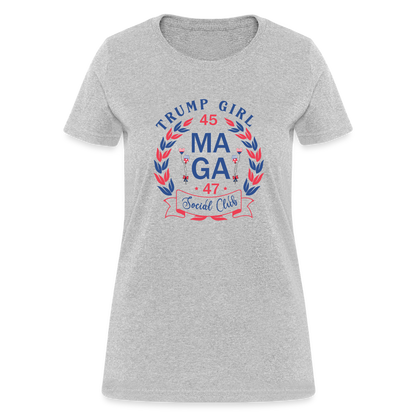 Trump Girl Social Club Women's T-Shirt (MAGA) - heather gray