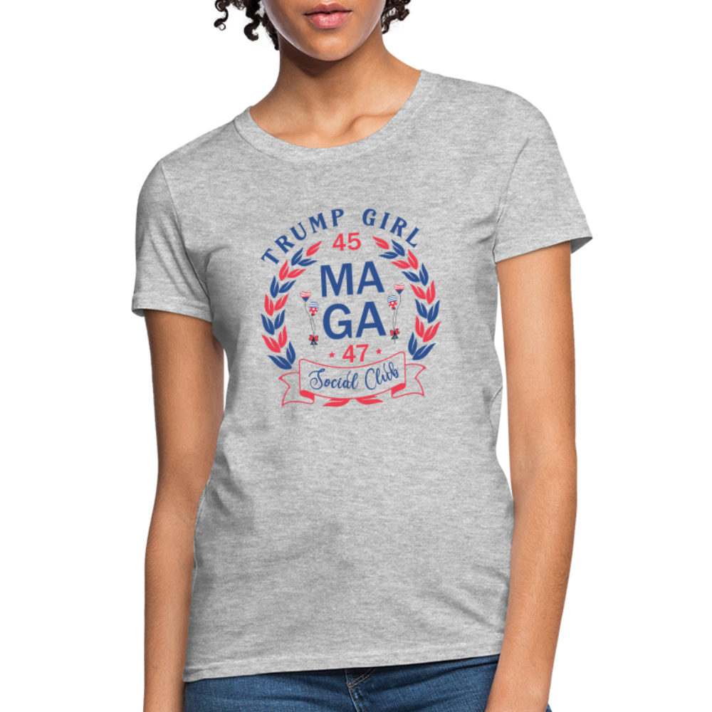 Trump Girl Social Club Women's T-Shirt (MAGA) - heather gray