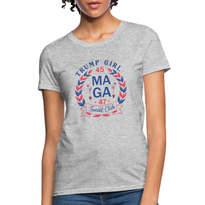 Trump Girl Social Club Women's T-Shirt (MAGA) - heather gray