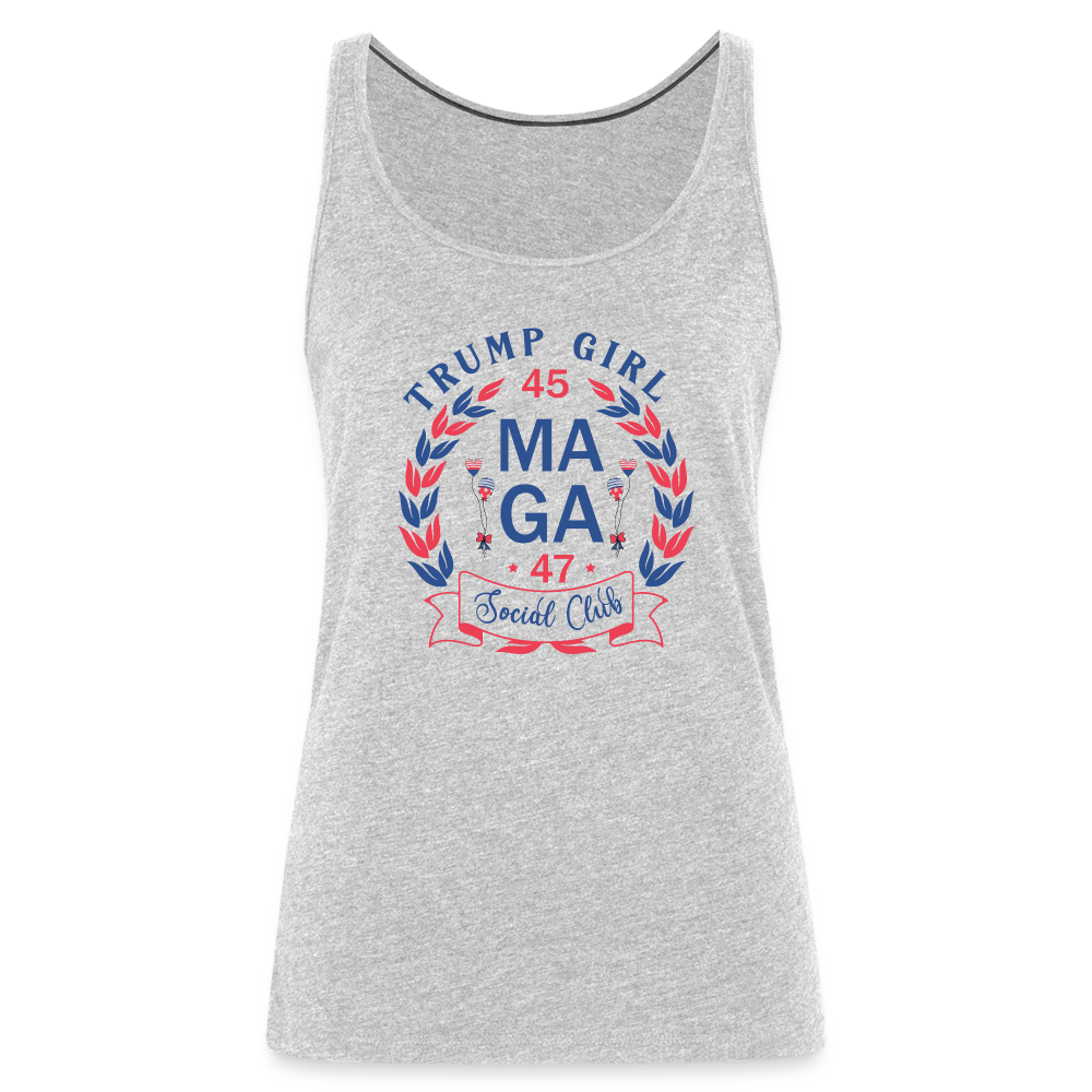 Trump Girl Social Club Women’s Premium Tank Top (MAGA) - heather gray