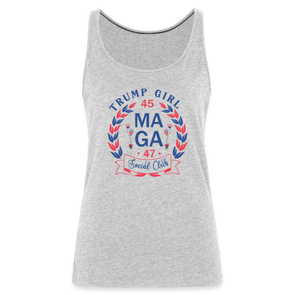 Trump Girl Social Club Women’s Premium Tank Top (MAGA) - heather gray