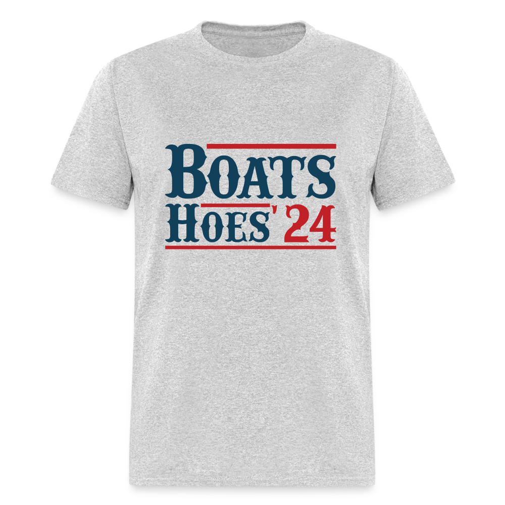 Boats and Hoes T-Shirt - heather gray