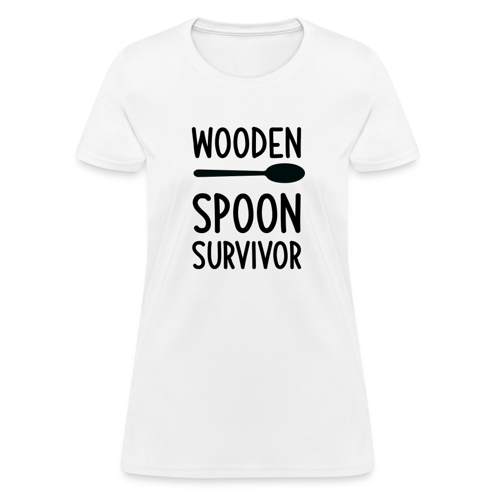 Wooden Spoon Survivor Women's Contoured T-Shirt - white