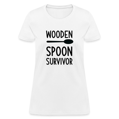 Wooden Spoon Survivor Women's Contoured T-Shirt - white