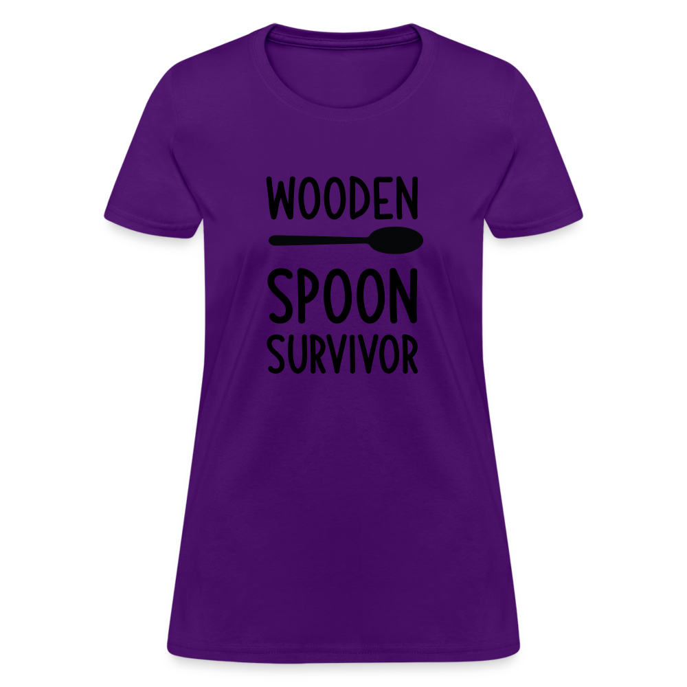 Wooden Spoon Survivor Women's Contoured T-Shirt - purple