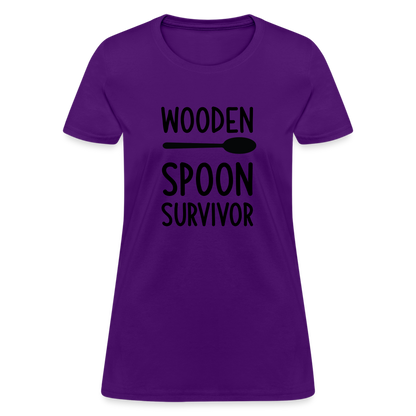 Wooden Spoon Survivor Women's Contoured T-Shirt - purple