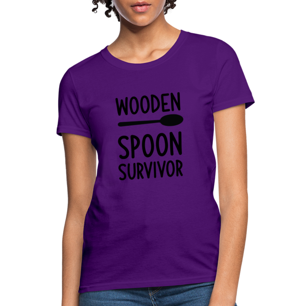 Wooden Spoon Survivor Women's Contoured T-Shirt - purple