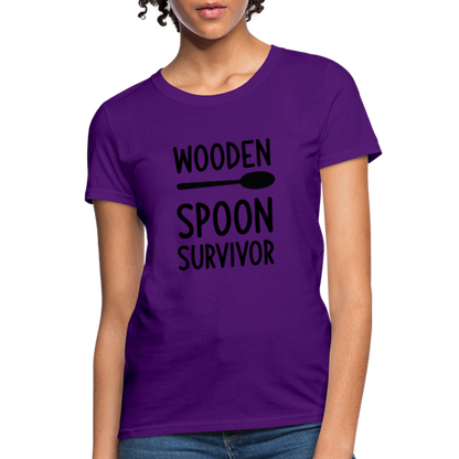 Wooden Spoon Survivor Women's Contoured T-Shirt - purple