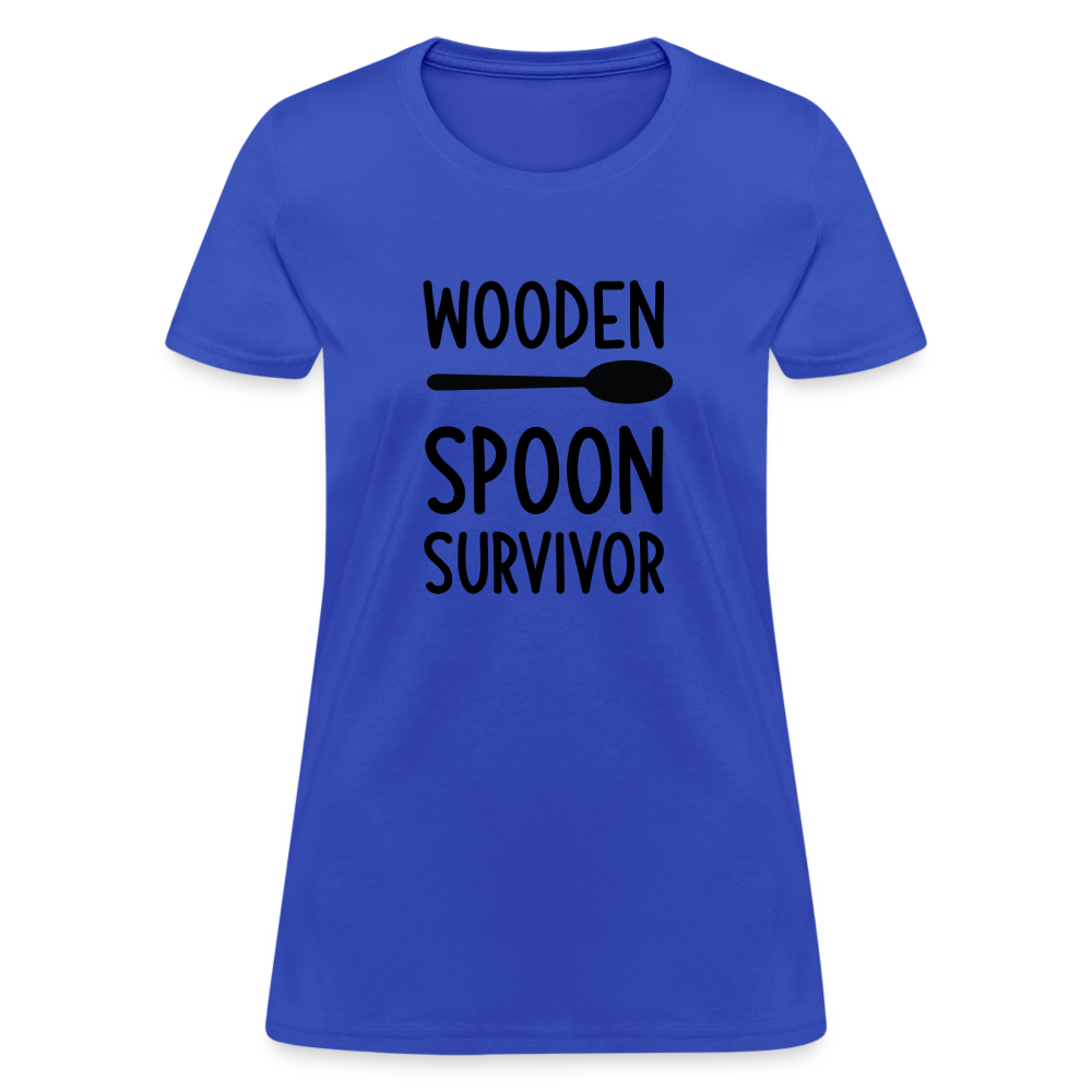 Wooden Spoon Survivor Women's Contoured T-Shirt - royal blue