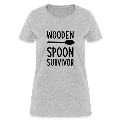 Wooden Spoon Survivor Women's Contoured T-Shirt - heather gray