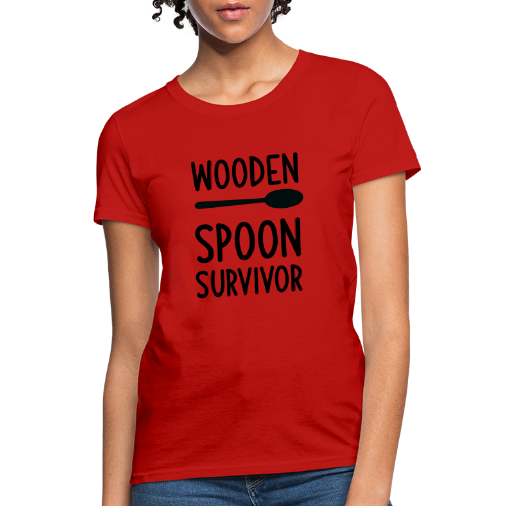 Wooden Spoon Survivor Women's Contoured T-Shirt - red