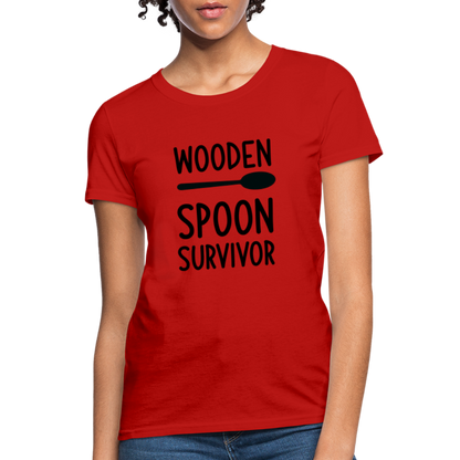 Wooden Spoon Survivor Women's Contoured T-Shirt - red