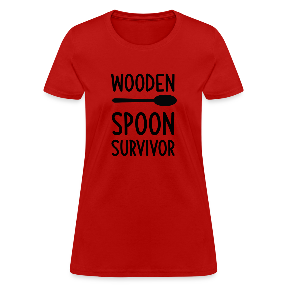 Wooden Spoon Survivor Women's Contoured T-Shirt - red