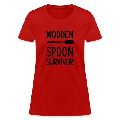 Wooden Spoon Survivor Women's Contoured T-Shirt - red