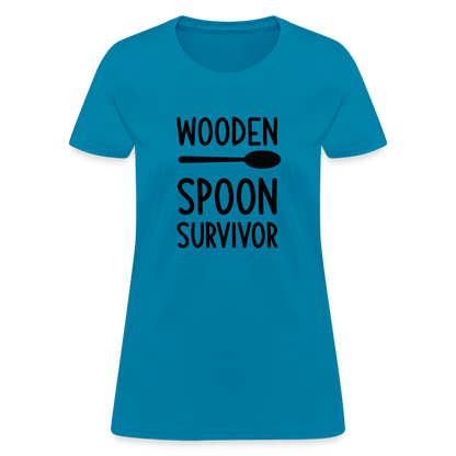 Wooden Spoon Survivor Women's Contoured T-Shirt - turquoise