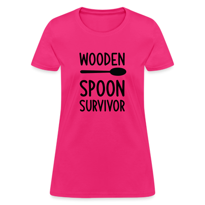 Wooden Spoon Survivor Women's Contoured T-Shirt - fuchsia