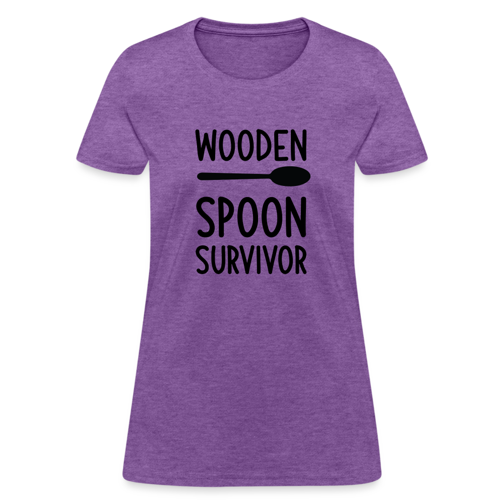 Wooden Spoon Survivor Women's Contoured T-Shirt - purple heather