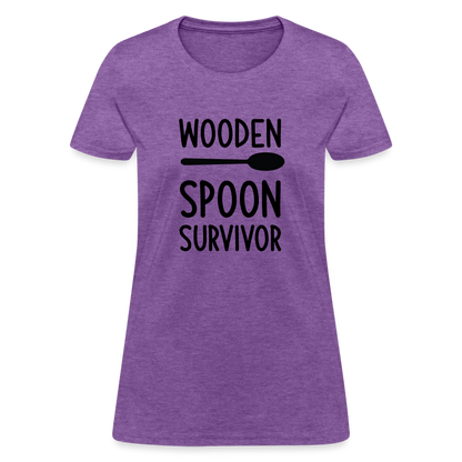 Wooden Spoon Survivor Women's Contoured T-Shirt - purple heather