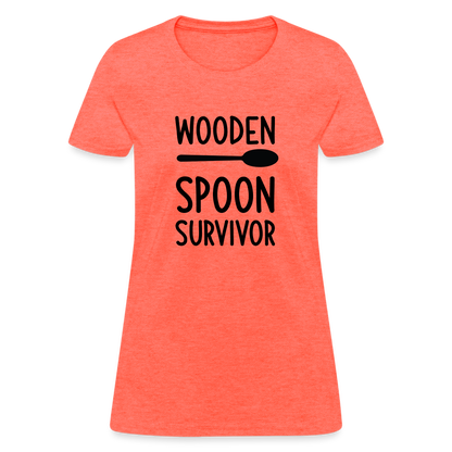 Wooden Spoon Survivor Women's Contoured T-Shirt - heather coral