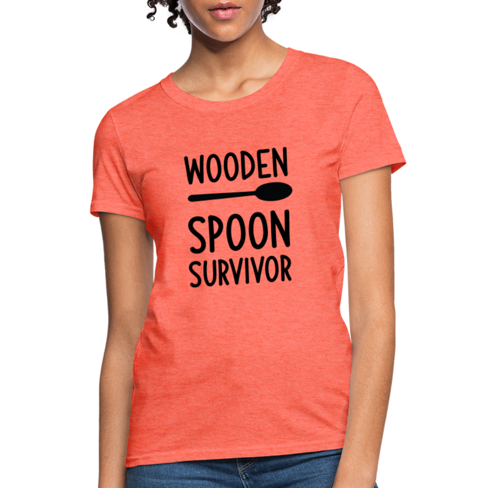 Wooden Spoon Survivor Women's Contoured T-Shirt - heather coral