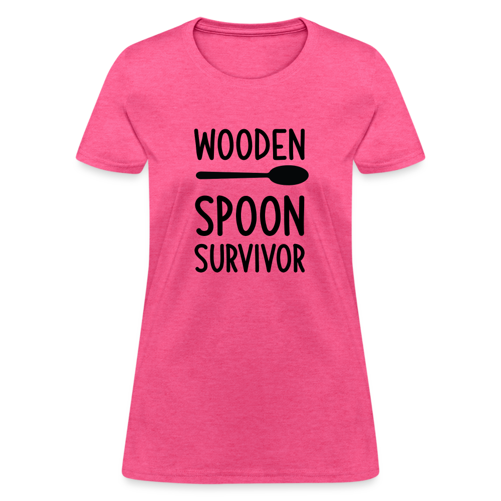 Wooden Spoon Survivor Women's Contoured T-Shirt - heather pink