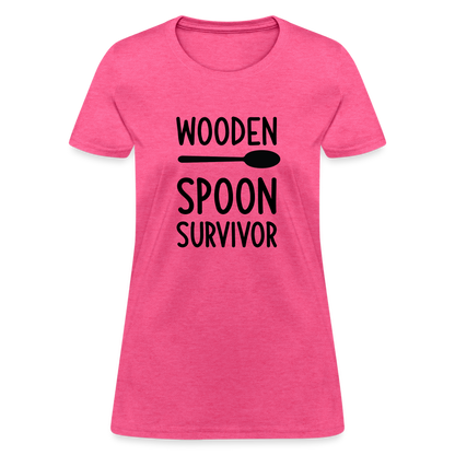 Wooden Spoon Survivor Women's Contoured T-Shirt - heather pink