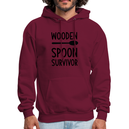 Wooden Spoon Survivor Hoodie - burgundy