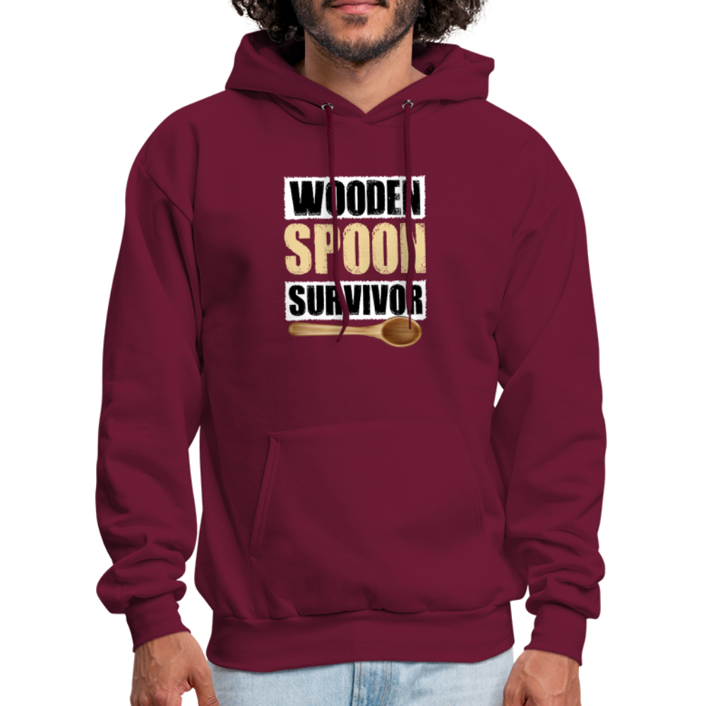 Wooden Spoon Survivor Hoodie - burgundy