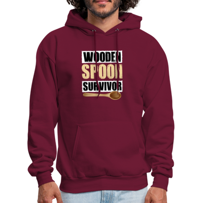 Wooden Spoon Survivor Hoodie - burgundy