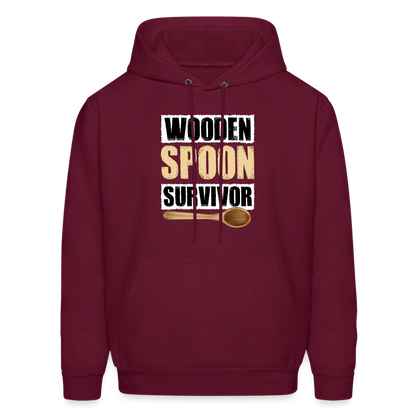 Wooden Spoon Survivor Hoodie - burgundy