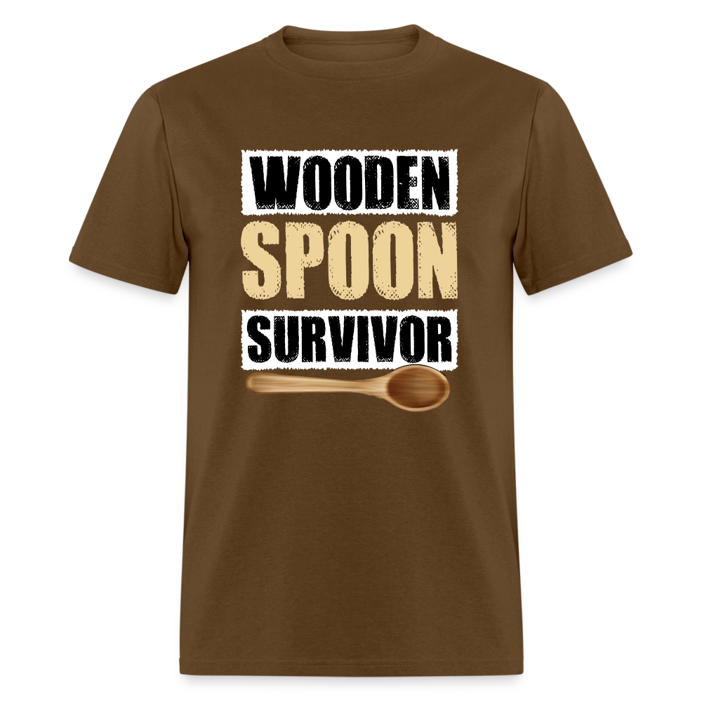 Wooden Spoon Survivor T-Shirt - brown