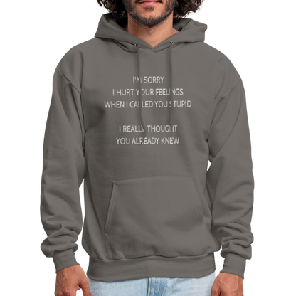 Sorry I Hurt Your Feeling, Stupid Hoodie - asphalt gray