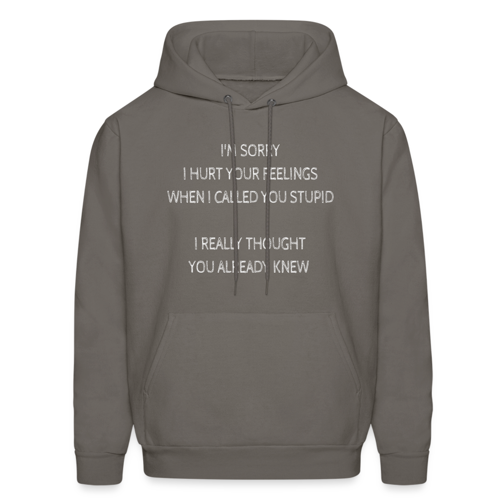 Sorry I Hurt Your Feeling, Stupid Hoodie - asphalt gray