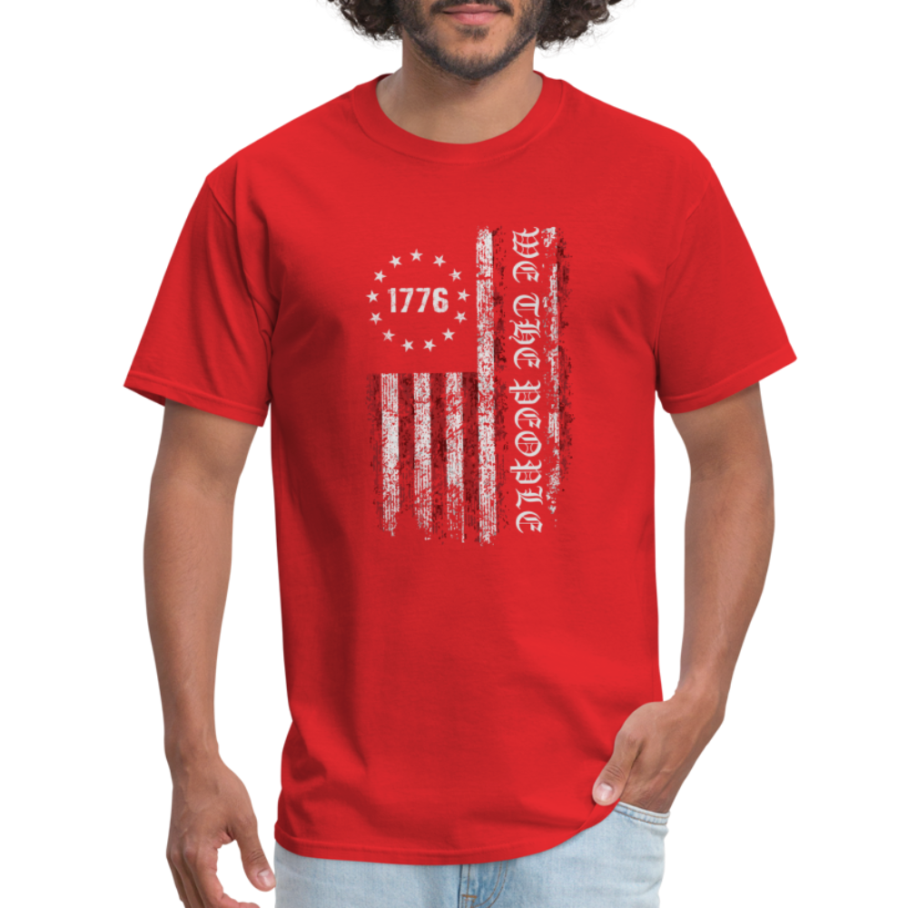 We The People  with American Flag T-Shirt (1776) - red