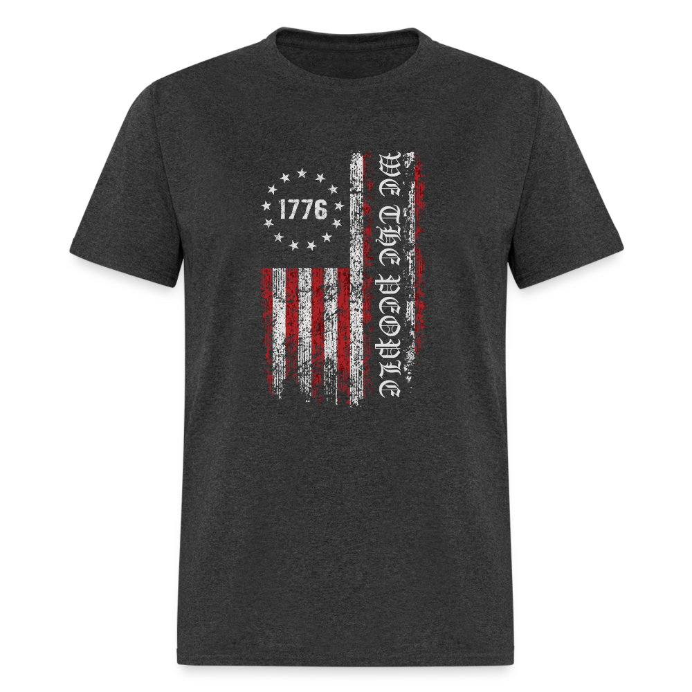 We The People  with American Flag T-Shirt (1776) - heather black