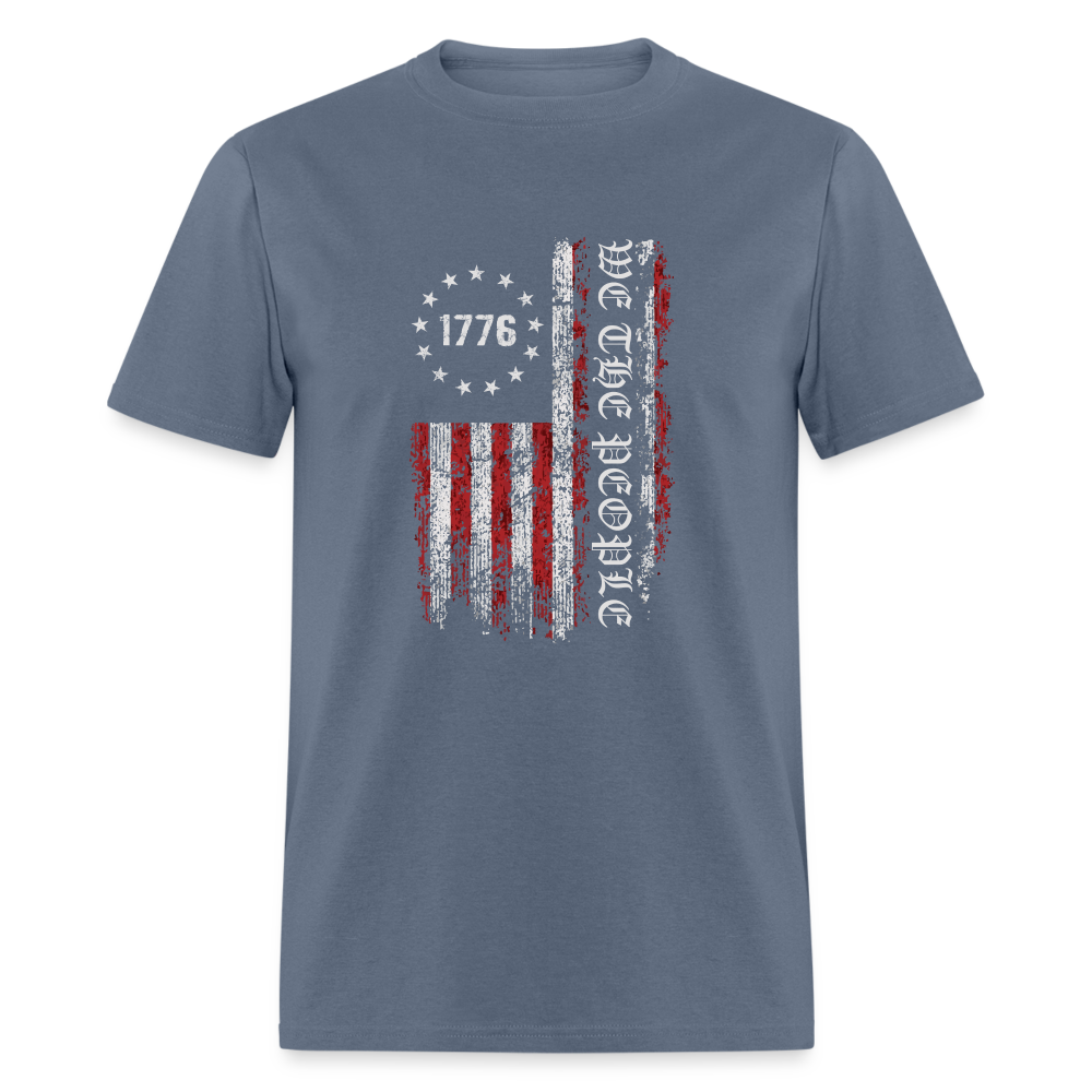 We The People  with American Flag T-Shirt (1776) - denim