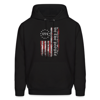 We The People  with American Flag Hoodie (1776) - black