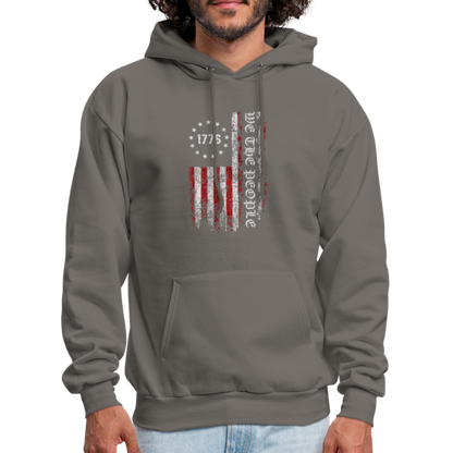 We The People  with American Flag Hoodie (1776) - asphalt gray