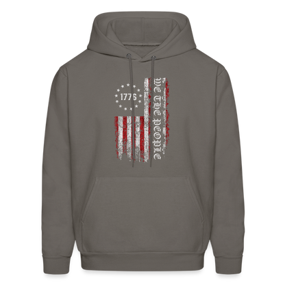 We The People  with American Flag Hoodie (1776) - asphalt gray