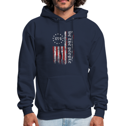 We The People  with American Flag Hoodie (1776) - navy